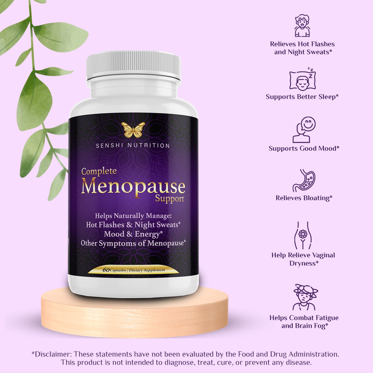 Complete Menopause Support - Gluten Free, GMO Free, Dairy Free Capsules
