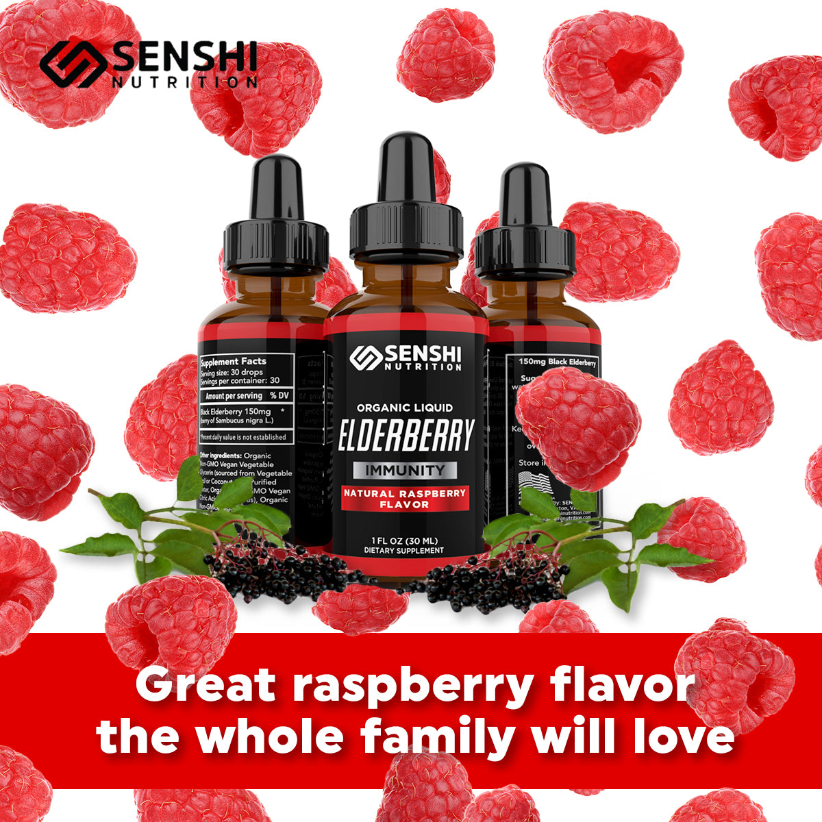 Senshi Organic Liquid Elderberry - 1 oz